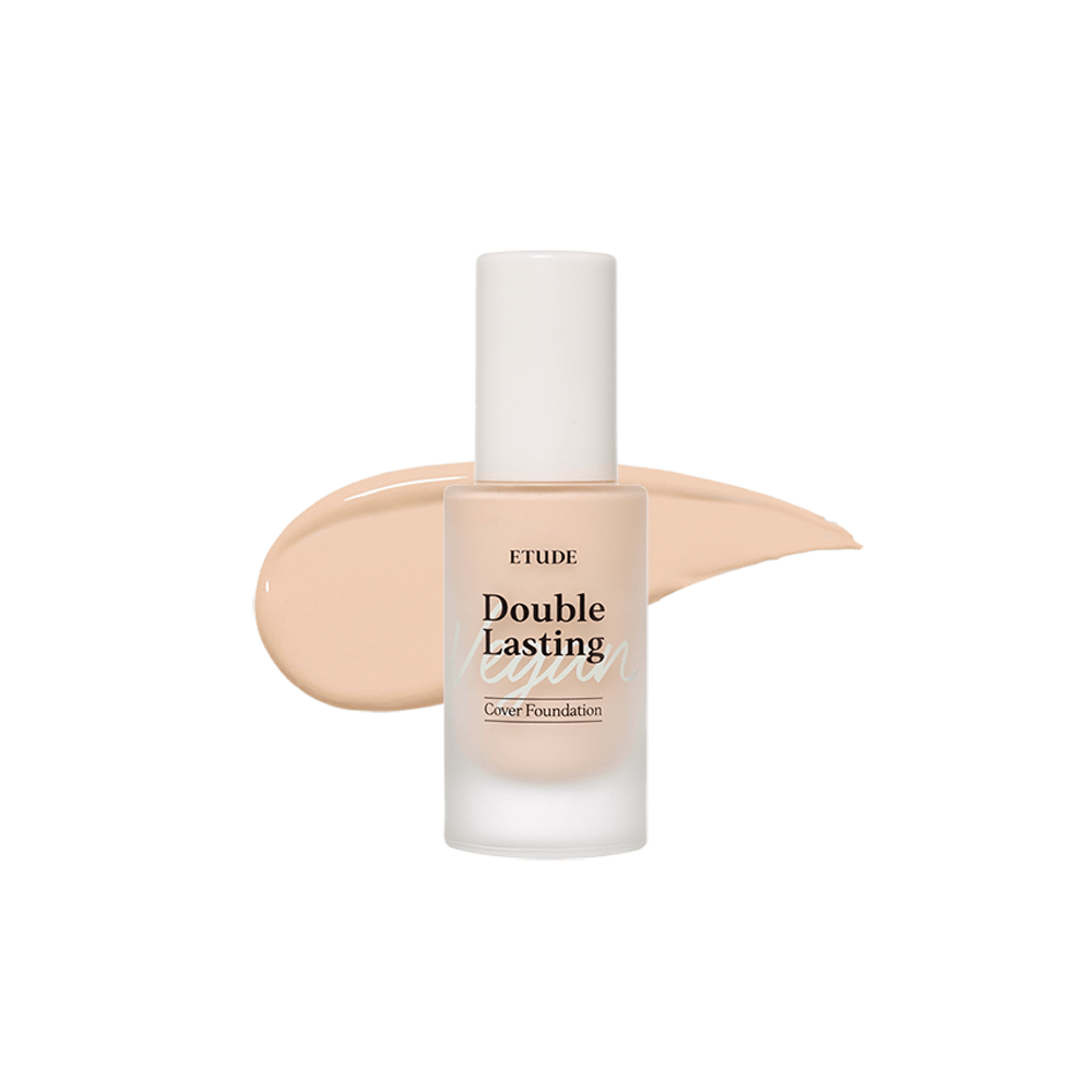 [Etudehouse] Double Lasting Vegan Cover Foundation 30g -No.21N1 Neutral Beige - Seoul Glow Box