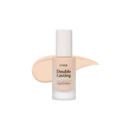 [Etudehouse] Double Lasting Vegan Cover Foundation 30g -No.17C1 Light Vanilla - Seoul Glow Box