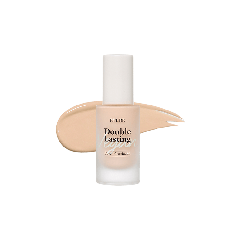 [Etudehouse] Double Lasting Vegan Cover Foundation 30g -No.23N1 Sand - Seoul Glow Box